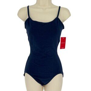 Capezio Women's Leotard Blue Cami Leotard Dance Cotton Stretch Size Large NWT